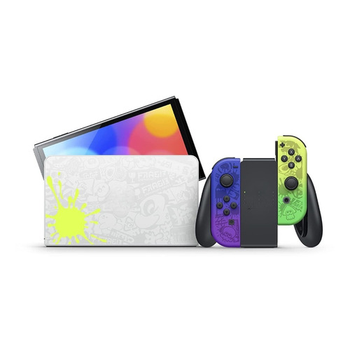 Nintendo Switch OLED 64GB Splatoon 3 Edition cor gradiente azul e gradiente  amarelo e preto